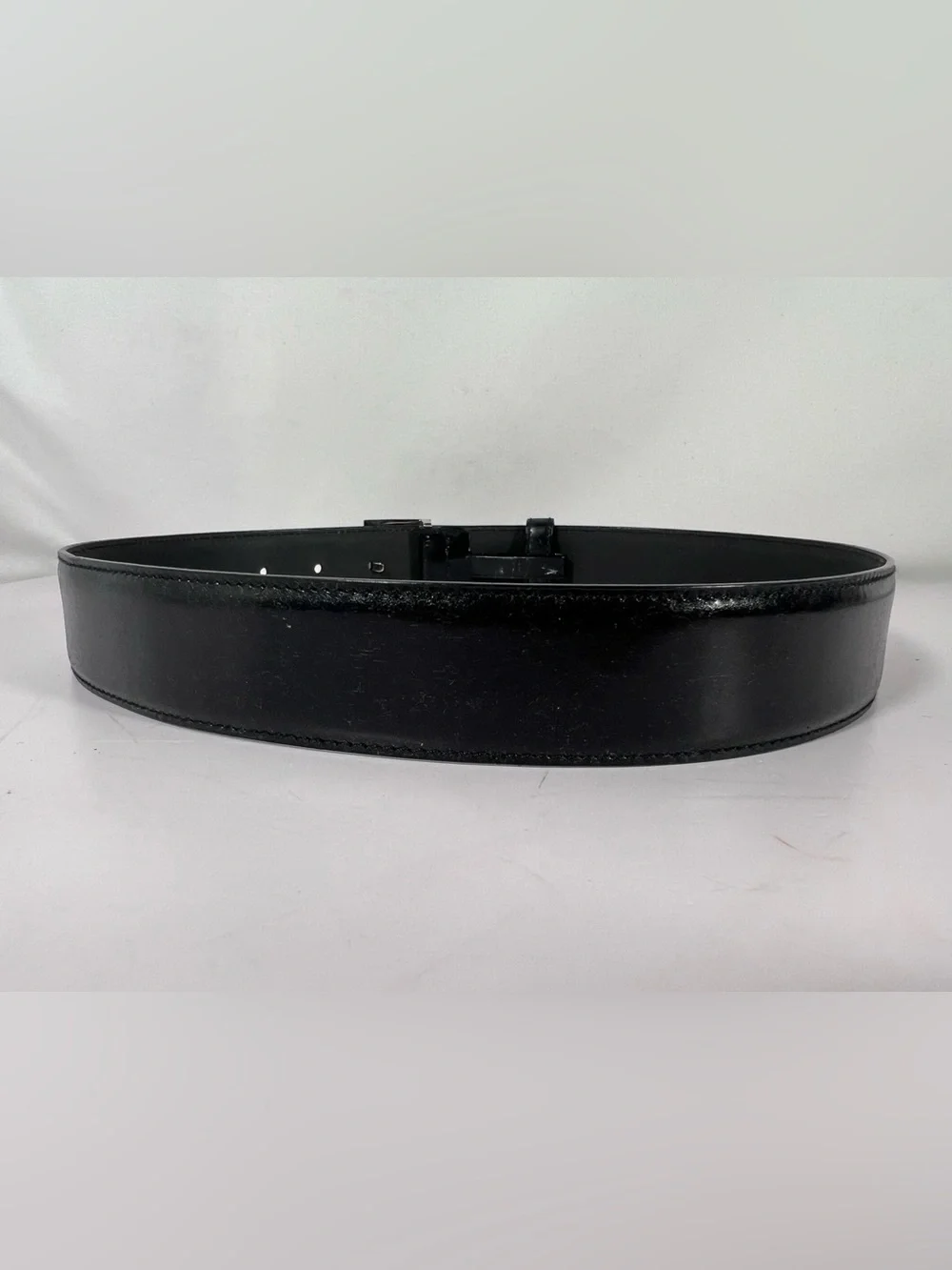 Salvatore Ferragamo Black Leather Gancini Buckle Belt Size 23/80